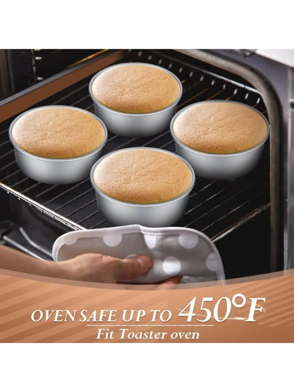 24 Pack Mini Round Cake Pans - 4 Inch Aluminum Baking Tins + 100 Parchment